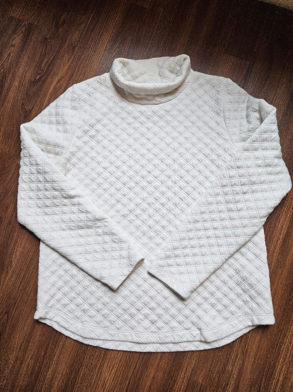 J. Crew Cream Quilted Turtleneck Sweater